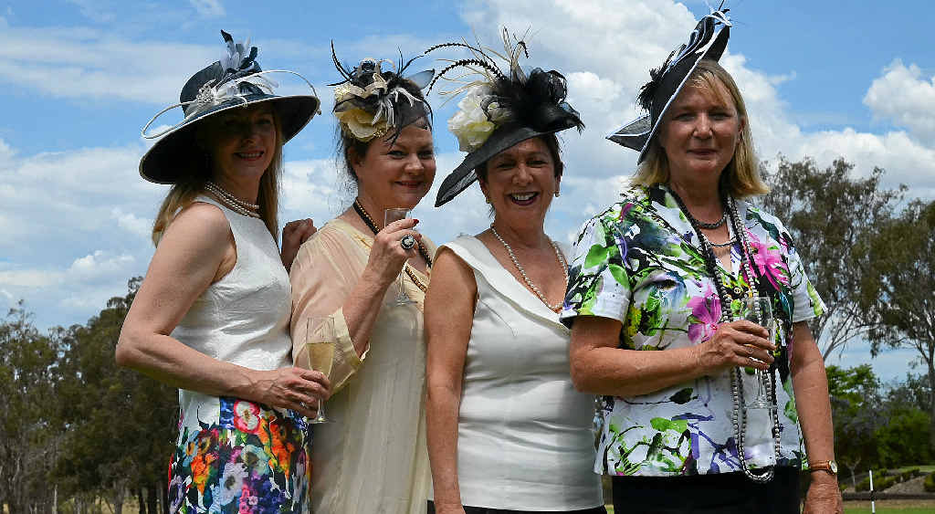 CUP REUNION: Sisters Trish, Allana, Susie and Jane Gibson grew up in Jericho, Central Queensland, and still take any excuse they can to get together.
